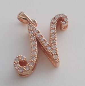 Brilliant initial N pendant